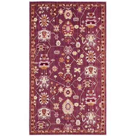 Safavieh 3 x 5 ft. Valencia Power Loomed Small Rectangle Area Rug Fuchsia & Multicolor VAL116P-3